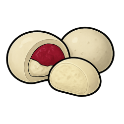 Mochi malina z białą czekoladą