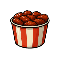 Kubełek 25 skrzydeł w glazurze