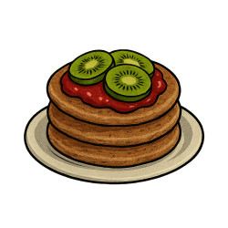 Fit pancakes z dżemem i kiwi