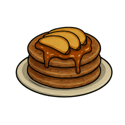 Fit pancakes z syropem klonowym i gruszką