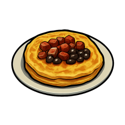 Omlet z bekonem, serem i czerwoną fasolą