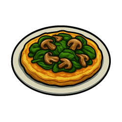 Omlet ze szpinakiem, pieczarkami i serem