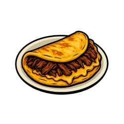 Omlet z szarpaną wołowiną i serem