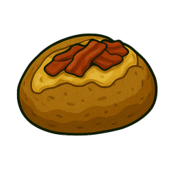 Baked potato with bacon