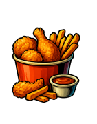 Zestaw i kubełki z kurczakiem